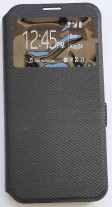 Кожен калъф тефтер стойка и клипс FLEXI S-View за Motorola Moto E7i /Motorola Moto E7 Power черен 
